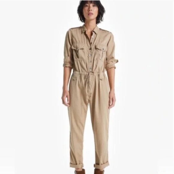 XiRENA Pants - Xirena Wylder Twill Jumpsuit in Tan sz L